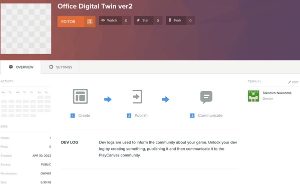 Overview | Dashboard | Office Digital Twin ver2 | PlayCanvas | 3D HTML5  WebGL Game Engine 2022 04 30 14 23 21